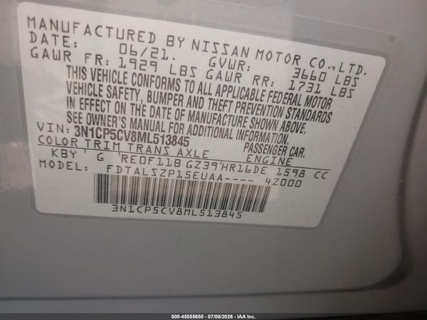 2021 NISSAN KICKS SV XTRONIC CVT — I9