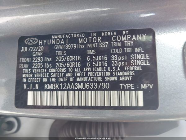 2021 HYUNDAI KONA SE