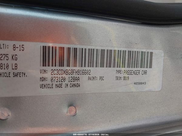 2015 DODGE CHARGER SE