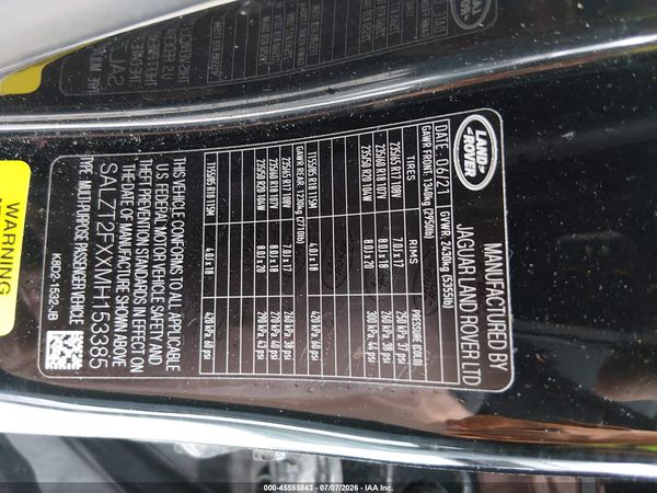 2021 LAND ROVER RANGE ROVER EVOQUE R-DYNAMIC S