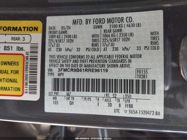 2024 FORD BRONCO SPORT BIG BEND — I9