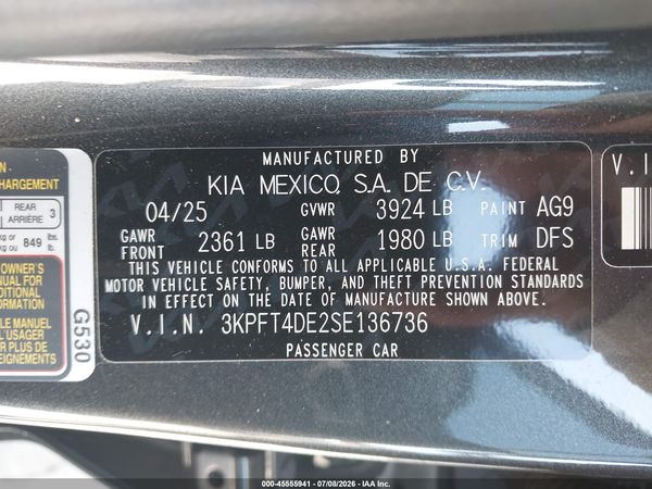 2025 KIA K4 LX