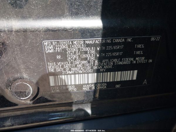2022 TOYOTA RAV4 HYBRID LE