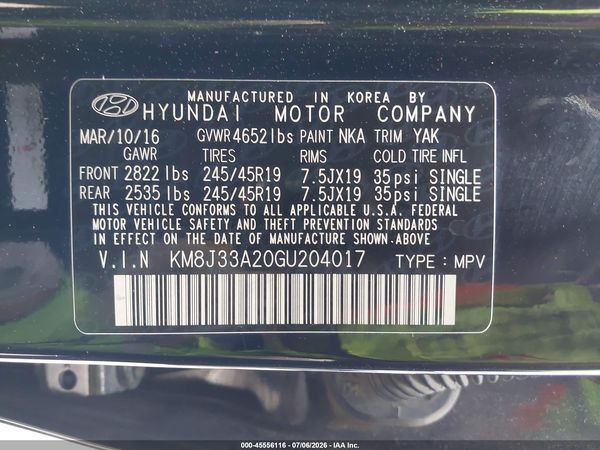 2016 HYUNDAI TUCSON LIMITED