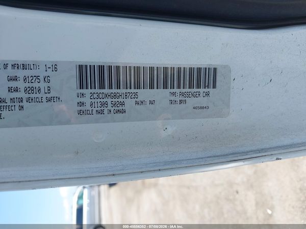 2016 DODGE CHARGER SXT