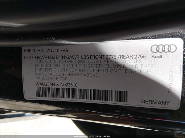 2018 AUDI A6 3.0T PREMIUM