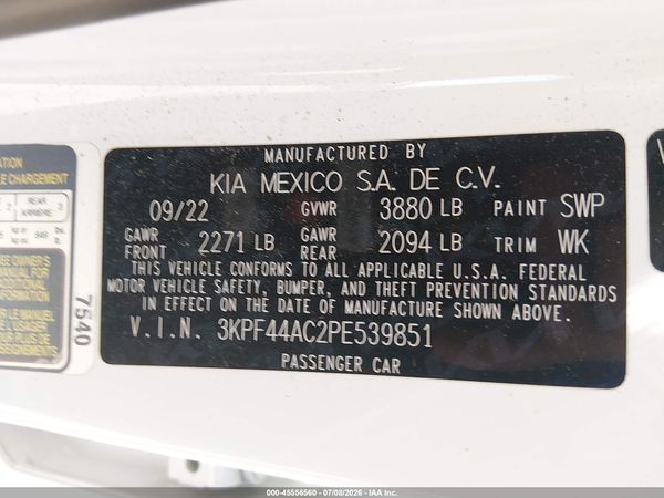 2023 KIA FORTE GT MANUAL