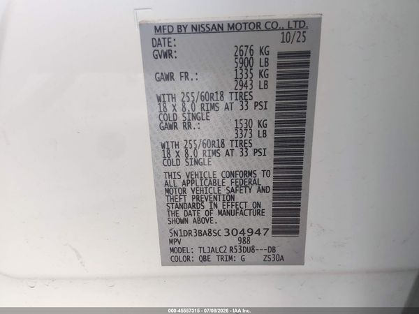 2025 NISSAN PATHFINDER SV FWD