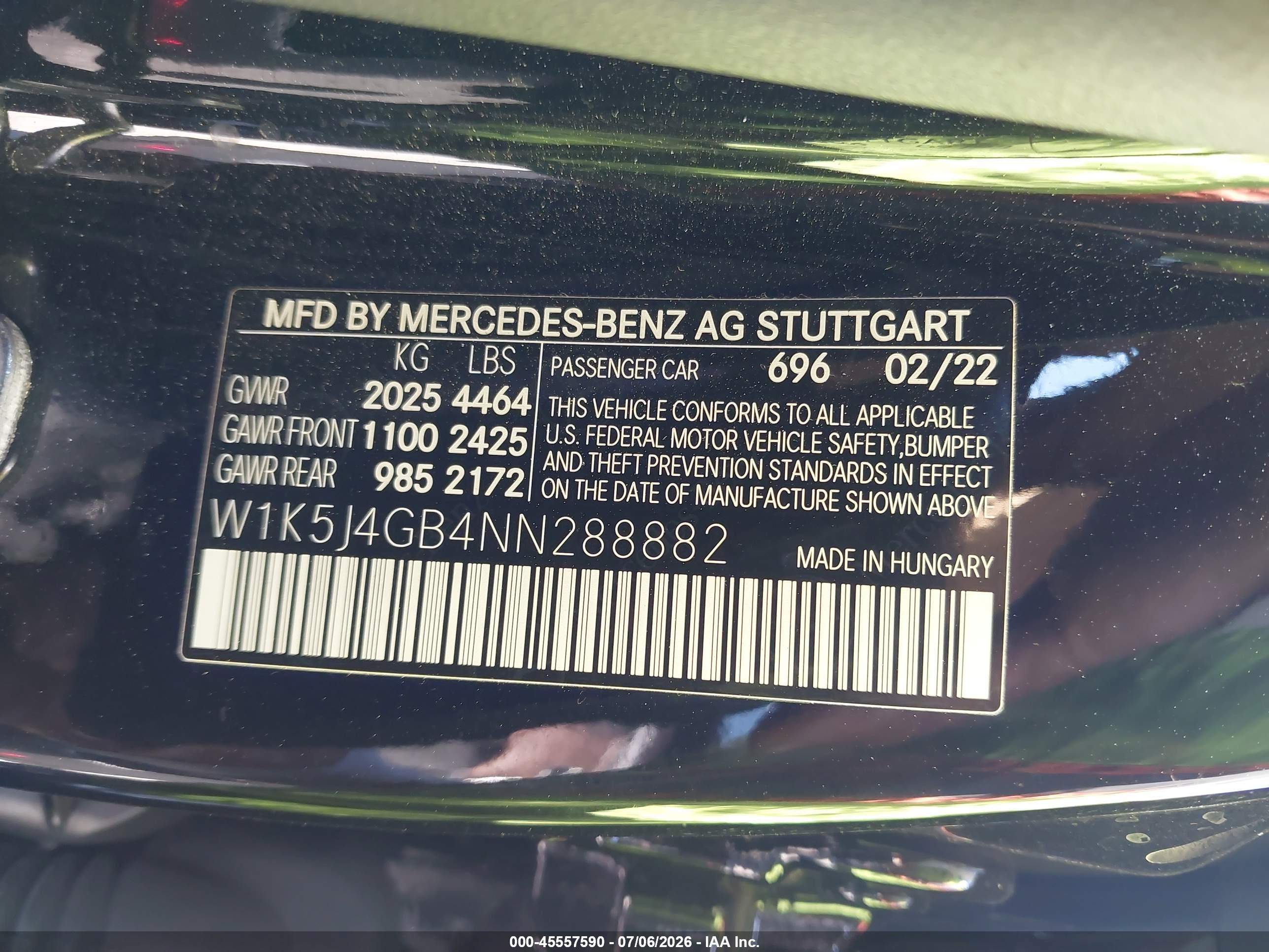 2022 MERCEDES-BENZ CLA 250 COUPE CLA250