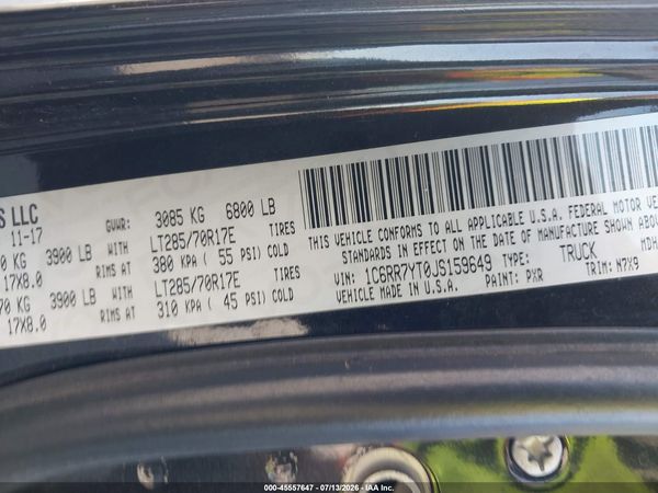 2018 RAM 1500 REBEL  4X4 5'7 BOX