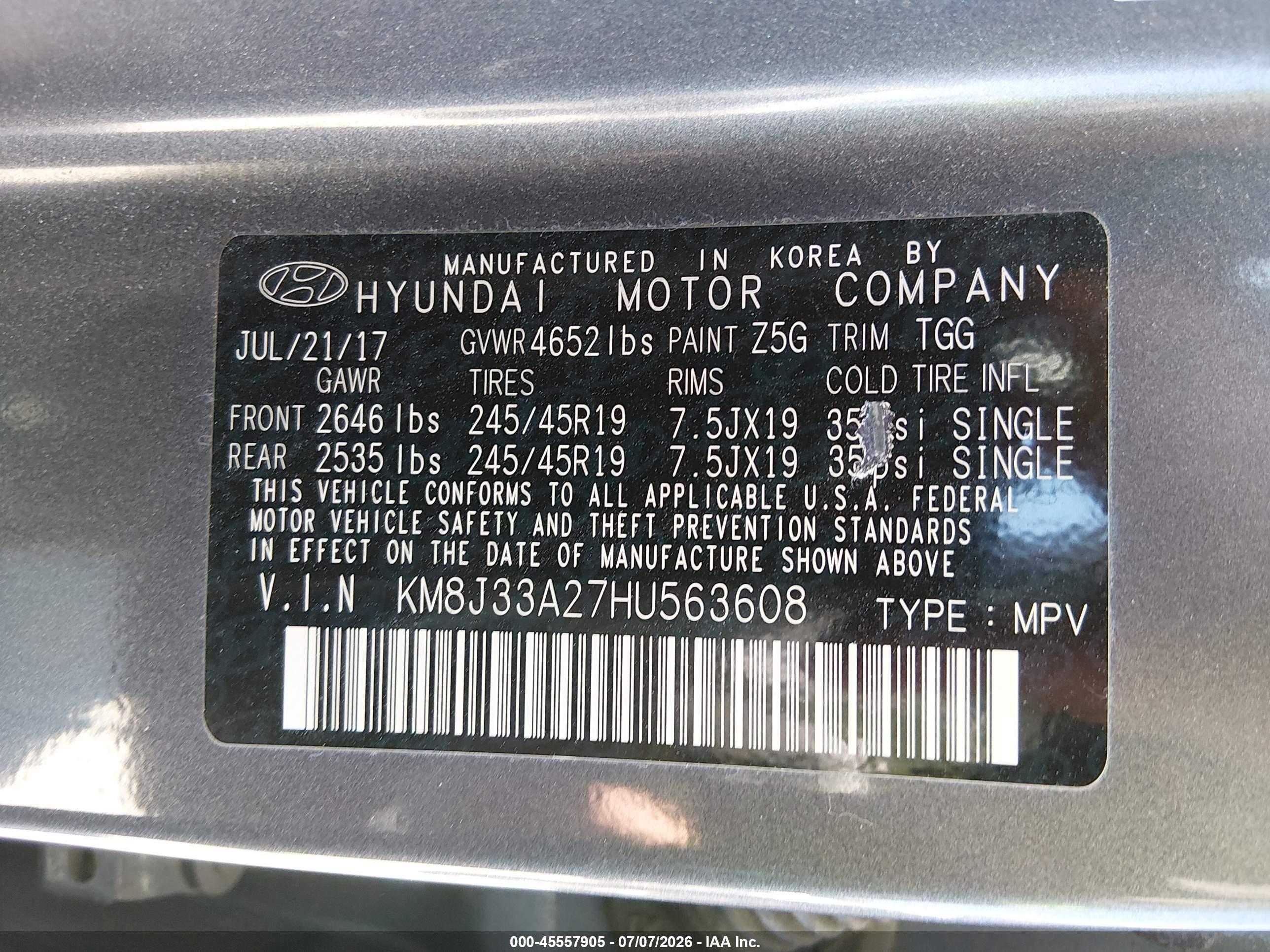 2017 HYUNDAI TUCSON
