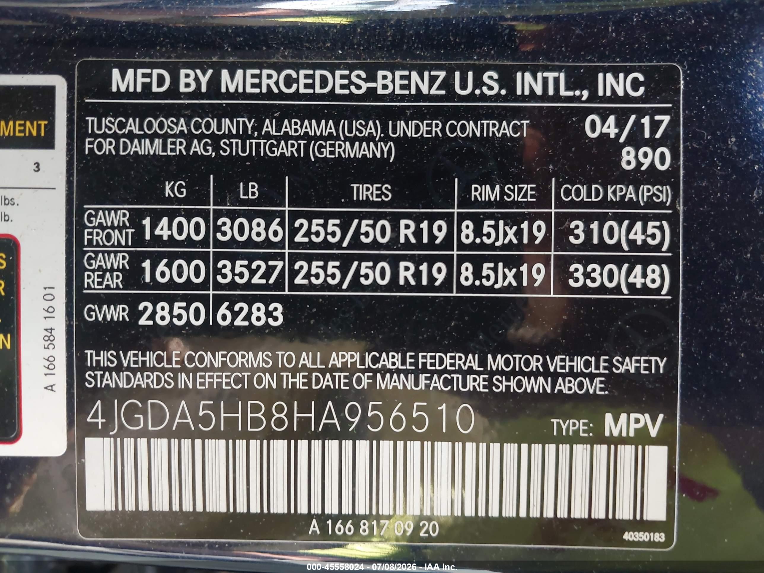 2017 MERCEDES-BENZ GLE 350 4MATIC