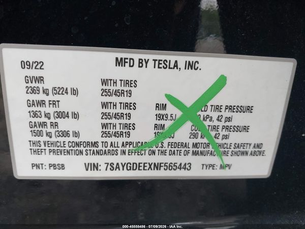 2022 TESLA MODEL Y