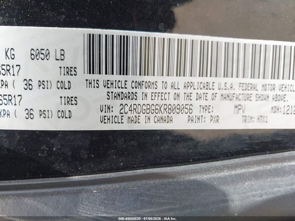 2019 DODGE GRAND CARAVAN SE