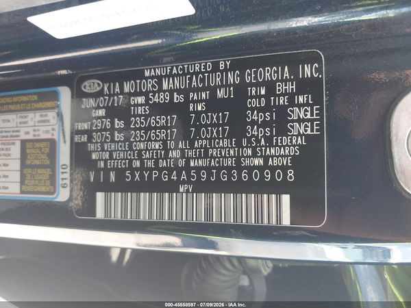 2018 KIA SORENTO 3.3L LX