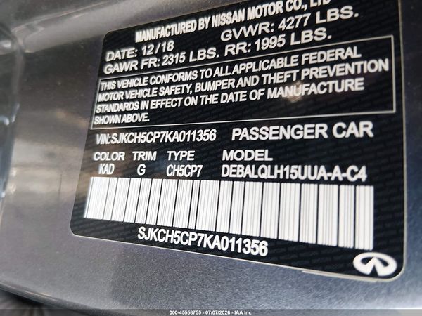 2019 INFINITI QX30 LUXE