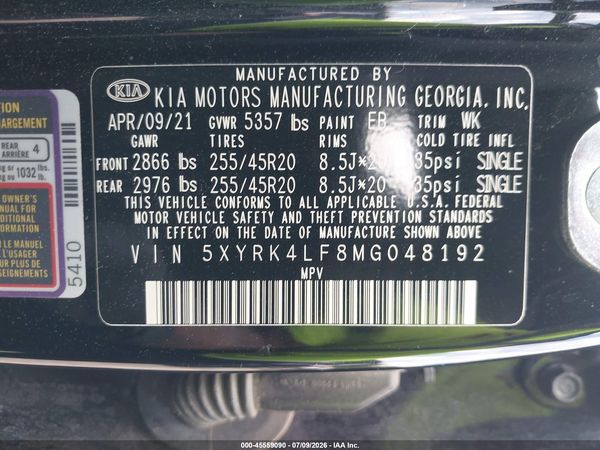 2021 KIA SORENTO SX PRESTIGE