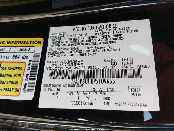 2023 FORD MUSTANG ECOBOOST PREMIUM