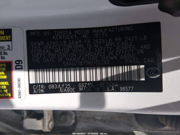 2022 LEXUS ES 350 F SPORT
