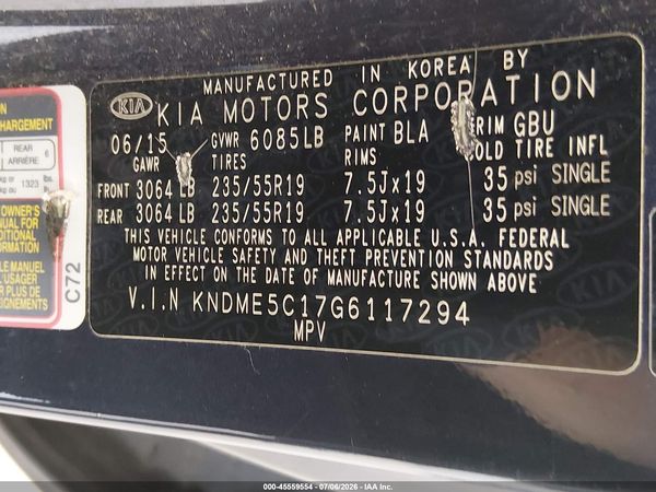 2016 KIA SEDONA SX LUXURY