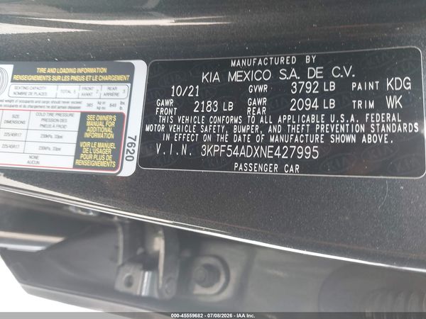 2022 KIA FORTE GT-LINE
