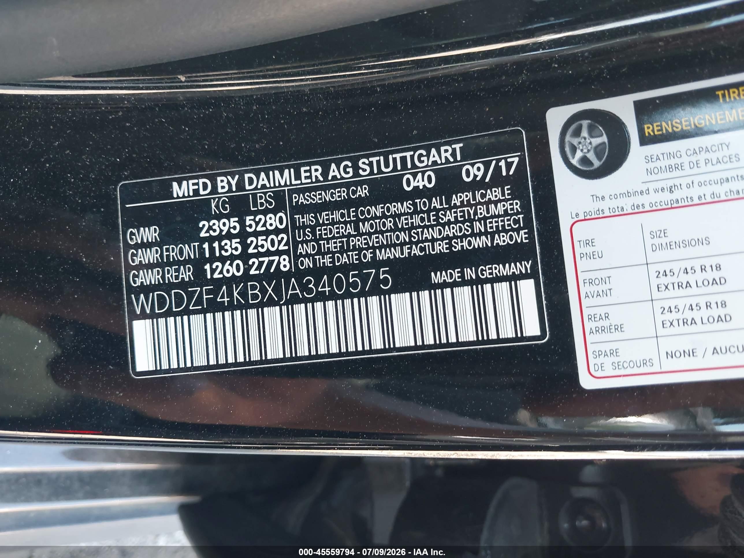 2018 MERCEDES-BENZ E 300 4MATIC