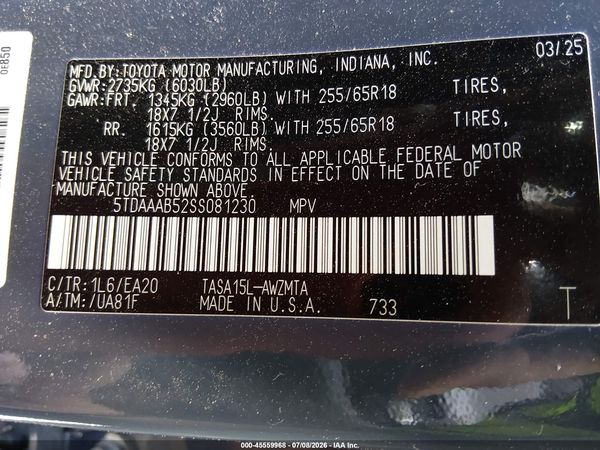 2025 TOYOTA GRAND HIGHLANDER XLE