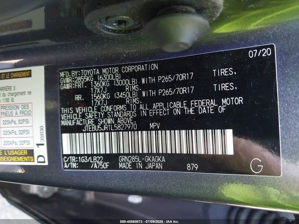 2020 TOYOTA 4RUNNER SR5 PREMIUM