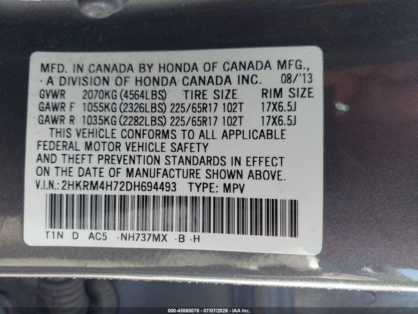 2013 HONDA CR-V EX-L