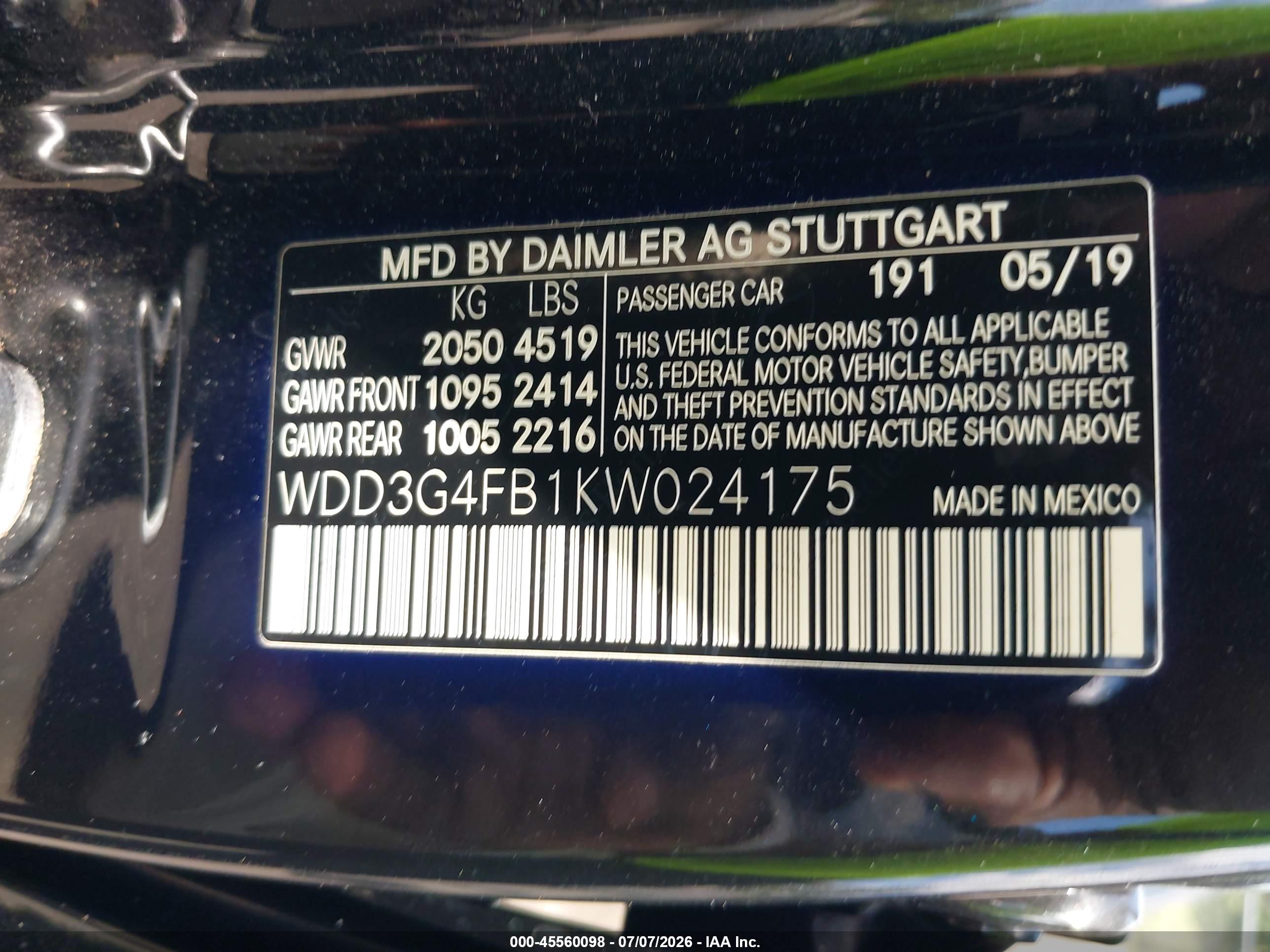 2019 MERCEDES-BENZ A 220 4MATIC