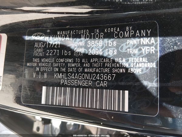 2022 HYUNDAI ELANTRA SEL
