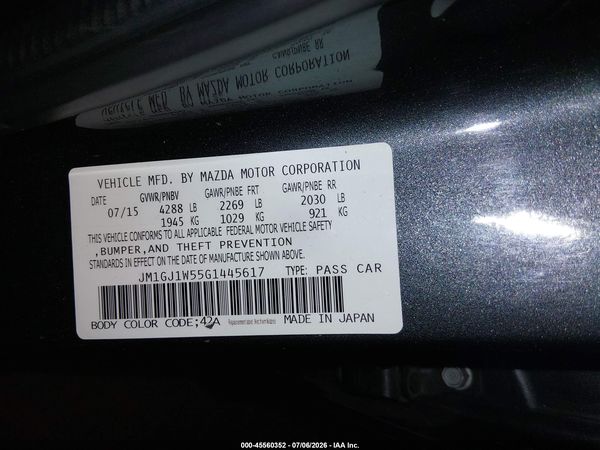 2016 MAZDA MAZDA6 I GRAND TOURING