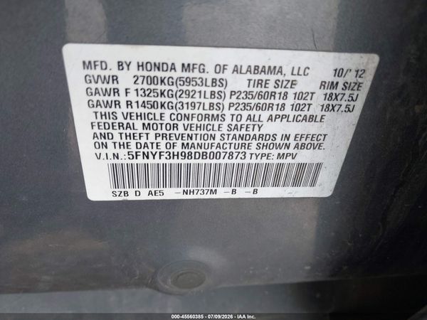 2013 HONDA PILOT TOURING