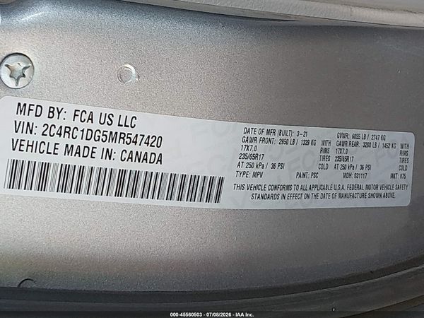 2021 CHRYSLER VOYAGER LXI