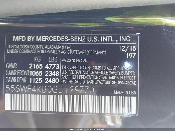 2016 MERCEDES-BENZ C 300 LUXURY 4MATIC