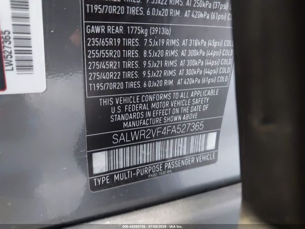 2015 LAND ROVER RANGE ROVER SPORT 3.0L V6 SUPERCHARGED HSE