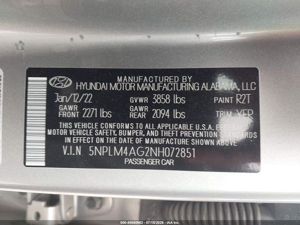 2022 HYUNDAI ELANTRA SEL