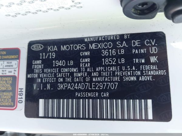 2020 KIA RIO LX