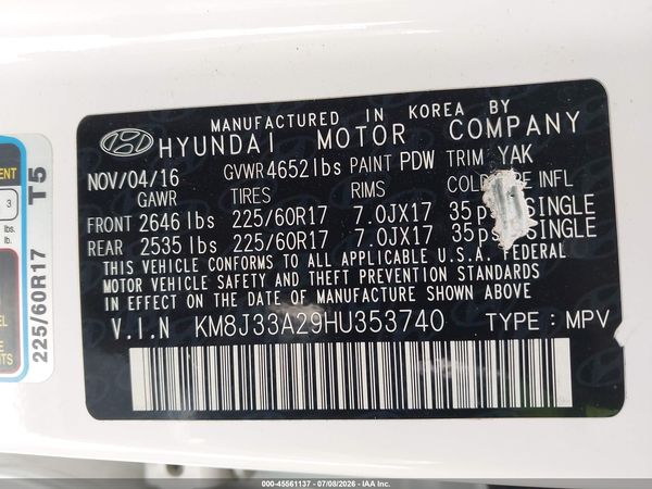 2017 HYUNDAI TUCSON ECO