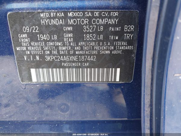 2022 HYUNDAI ACCENT SEL