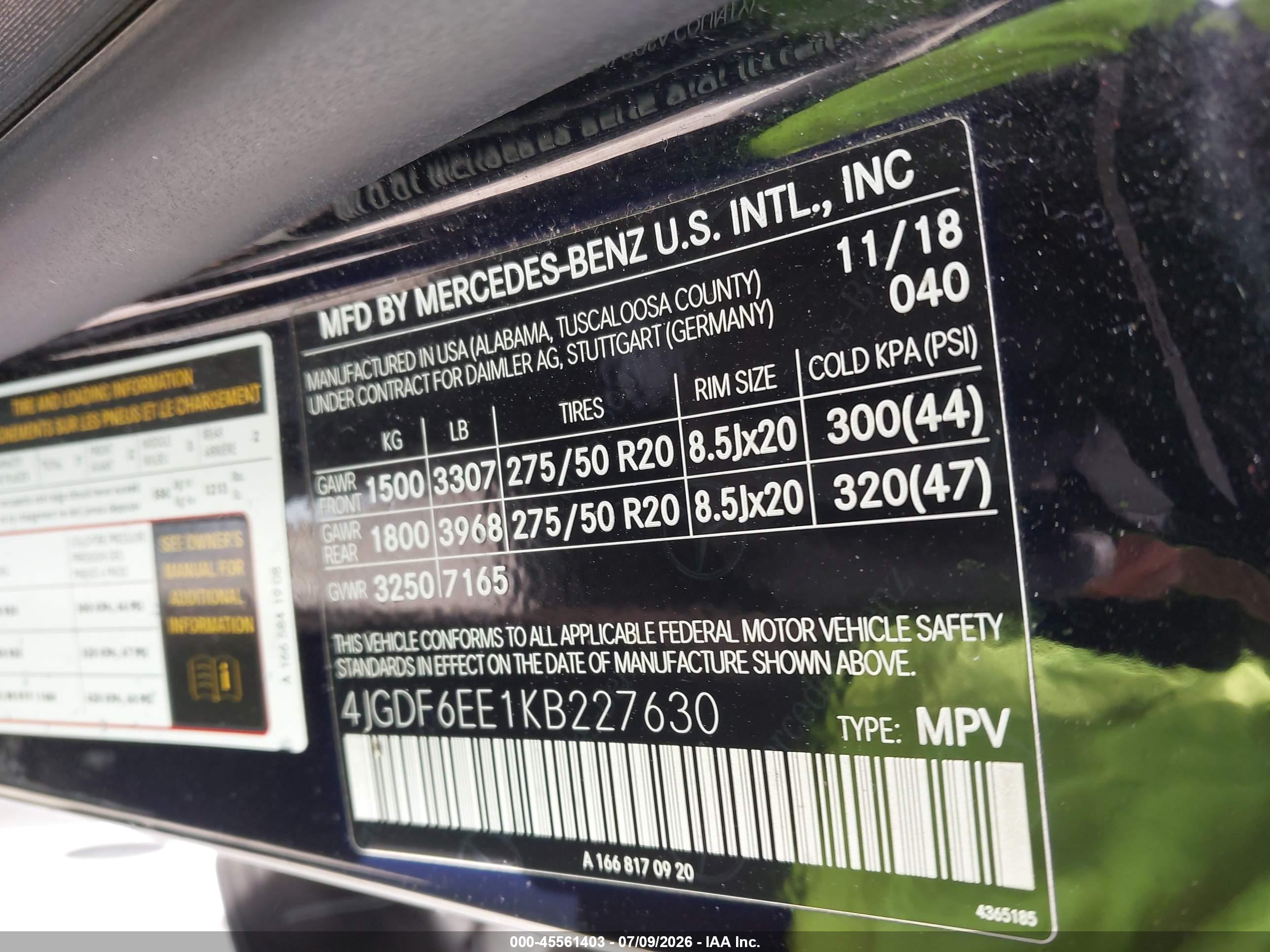 2019 MERCEDES-BENZ GLS 450 4MATIC