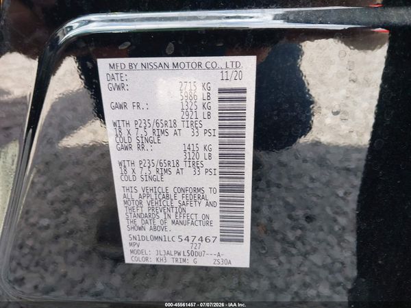 2020 INFINITI QX60 PURE