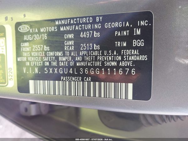 2016 KIA OPTIMA EX