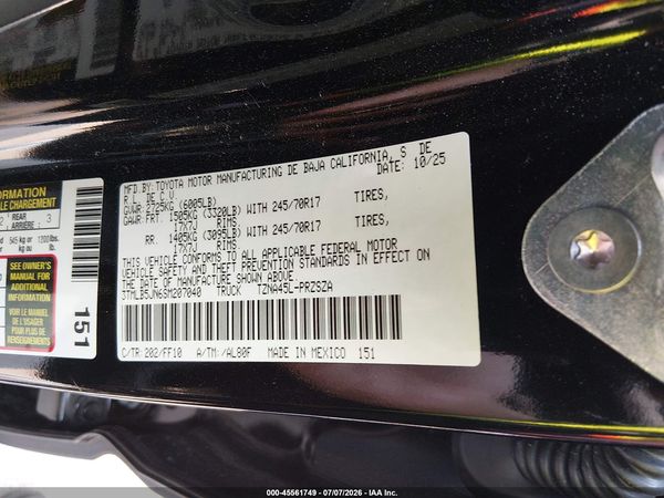 2025 TOYOTA TACOMA SR5