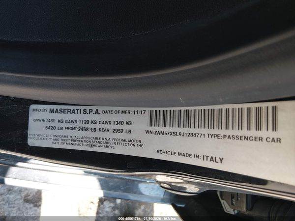 2018 MASERATI GHIBLI GRANLUSSO