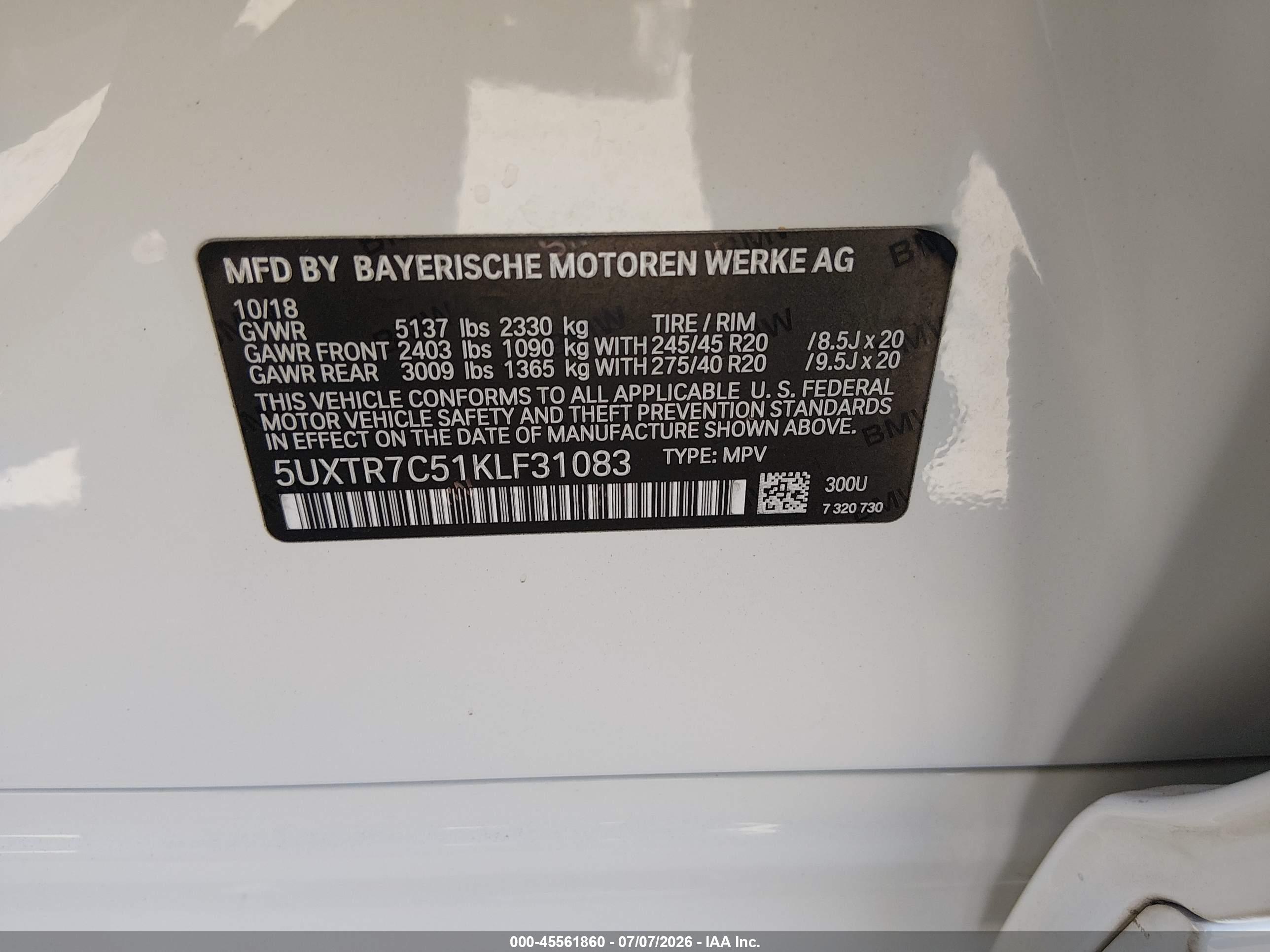 2019 BMW X3 SDRIVE30I