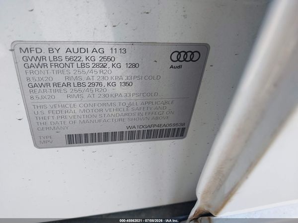 2014 AUDI Q5 3.0T PREMIUM PLUS
