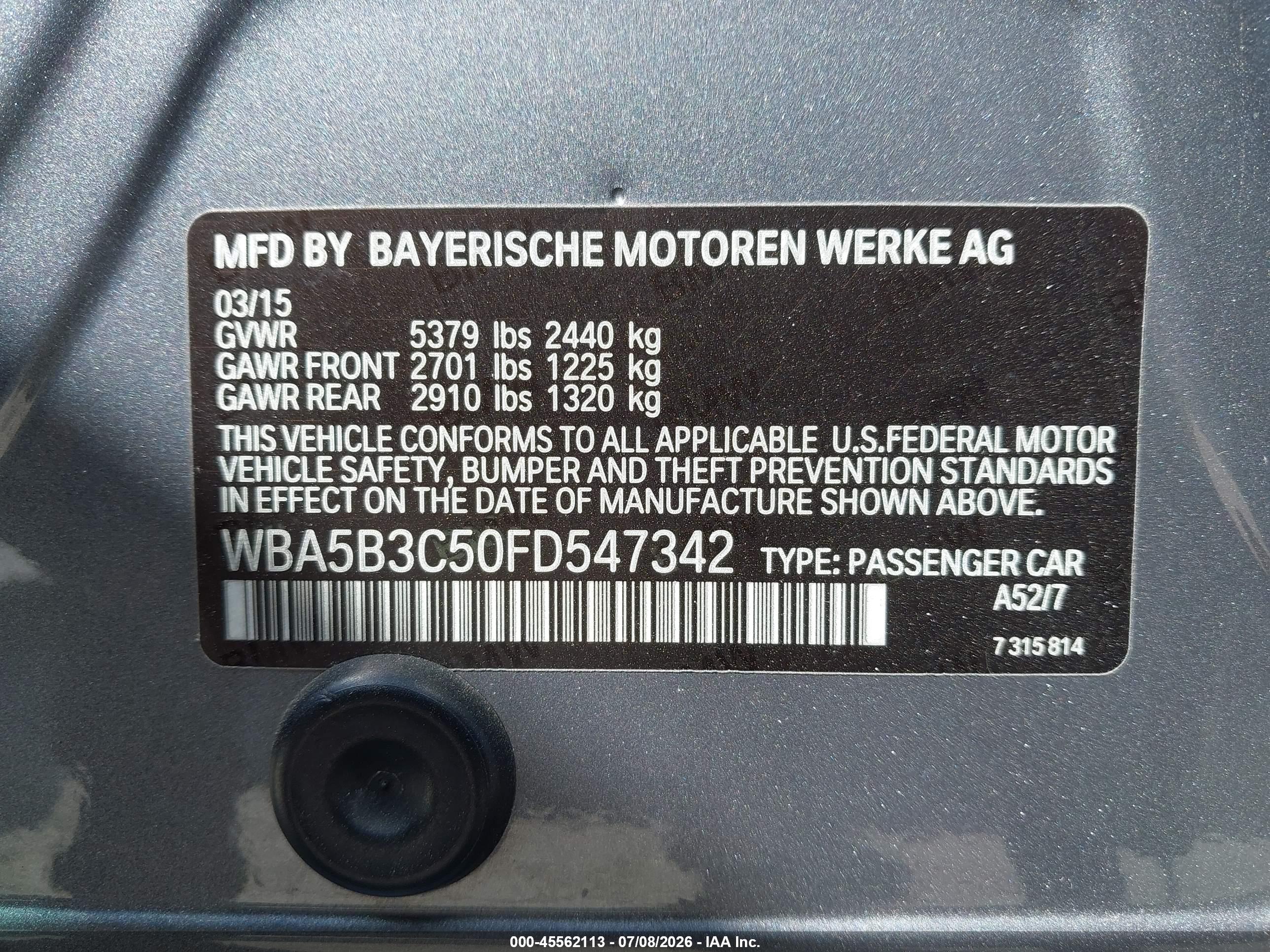 2015 BMW 535I xDrive