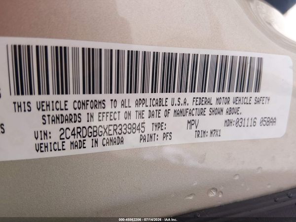 2014 DODGE GRAND CARAVAN SE 30TH ANNIVERSARY — I9
