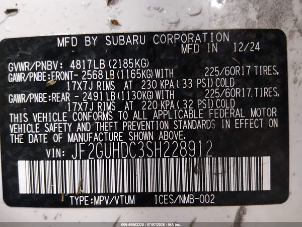 2025 SUBARU CROSSTREK PREMIUM — I9